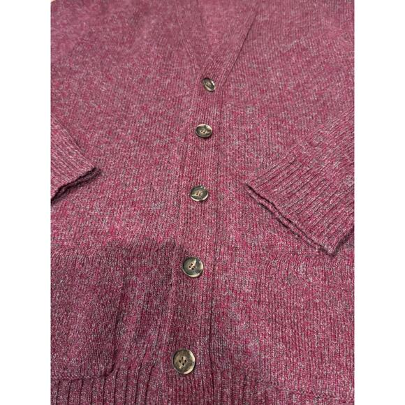 Vintage Jantzen Made USA Burgundy Wool Blend Button Up grandpa Cardigan large - Picture 5 of 16